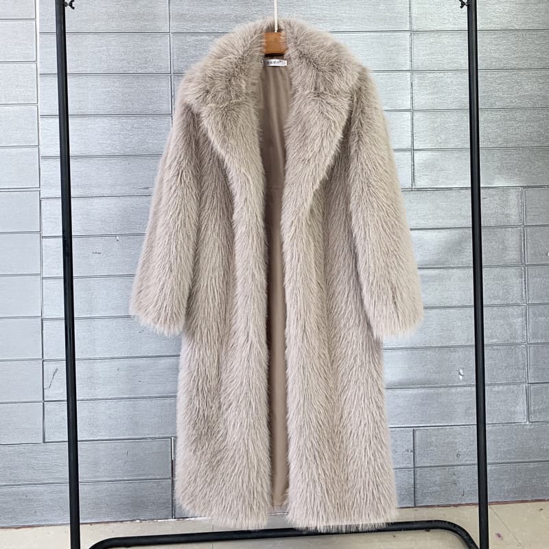 Women's Clothing long toka suit collar coat artificial fur coat