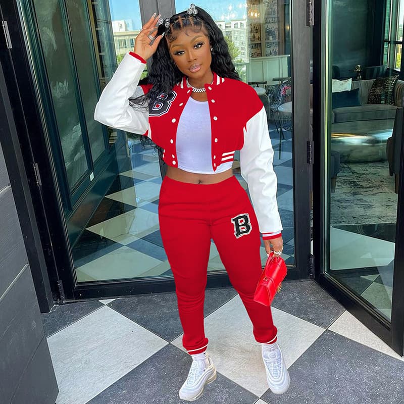 Women's Print Network Red Fashion Pants Casual Sweatpants