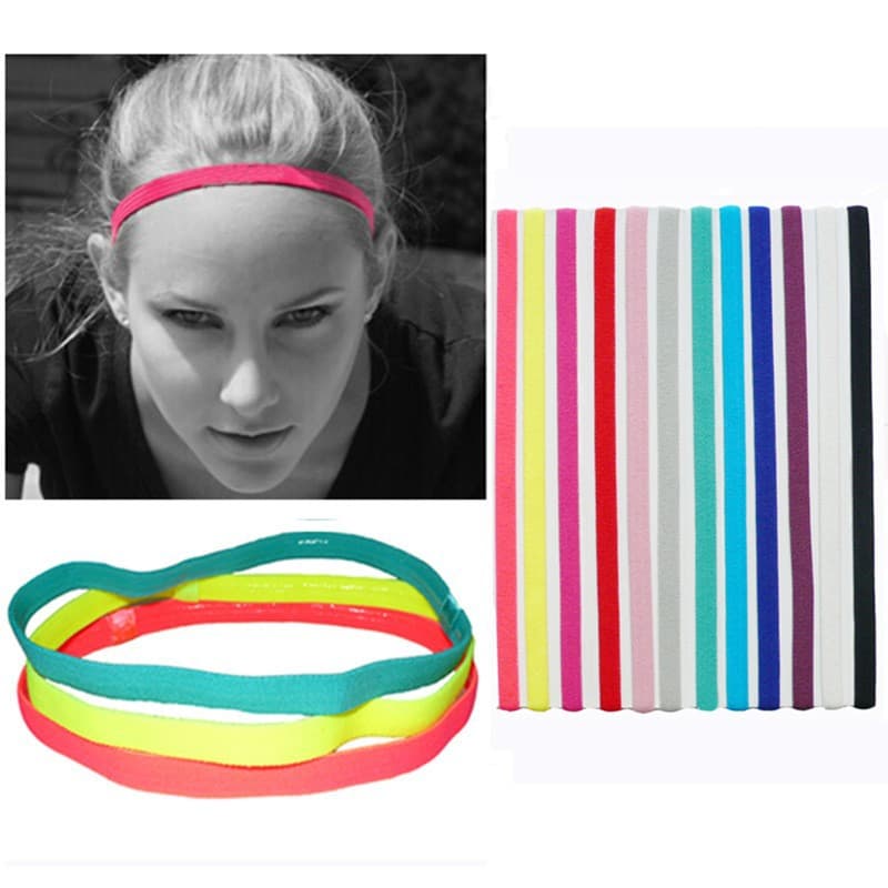 Unisex Elastic Candy Color Yoga Headband Hair Accessories For Running Solid Color Exercise Headband