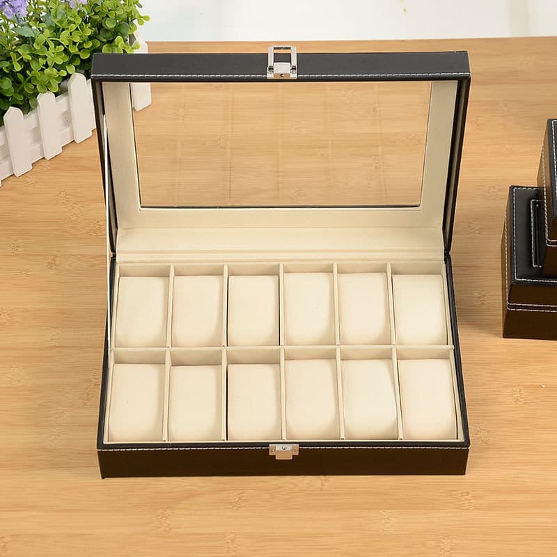 12-Slot Watch Box – Premium Leather Storage Case With Multi-Function Design For Watch Collection