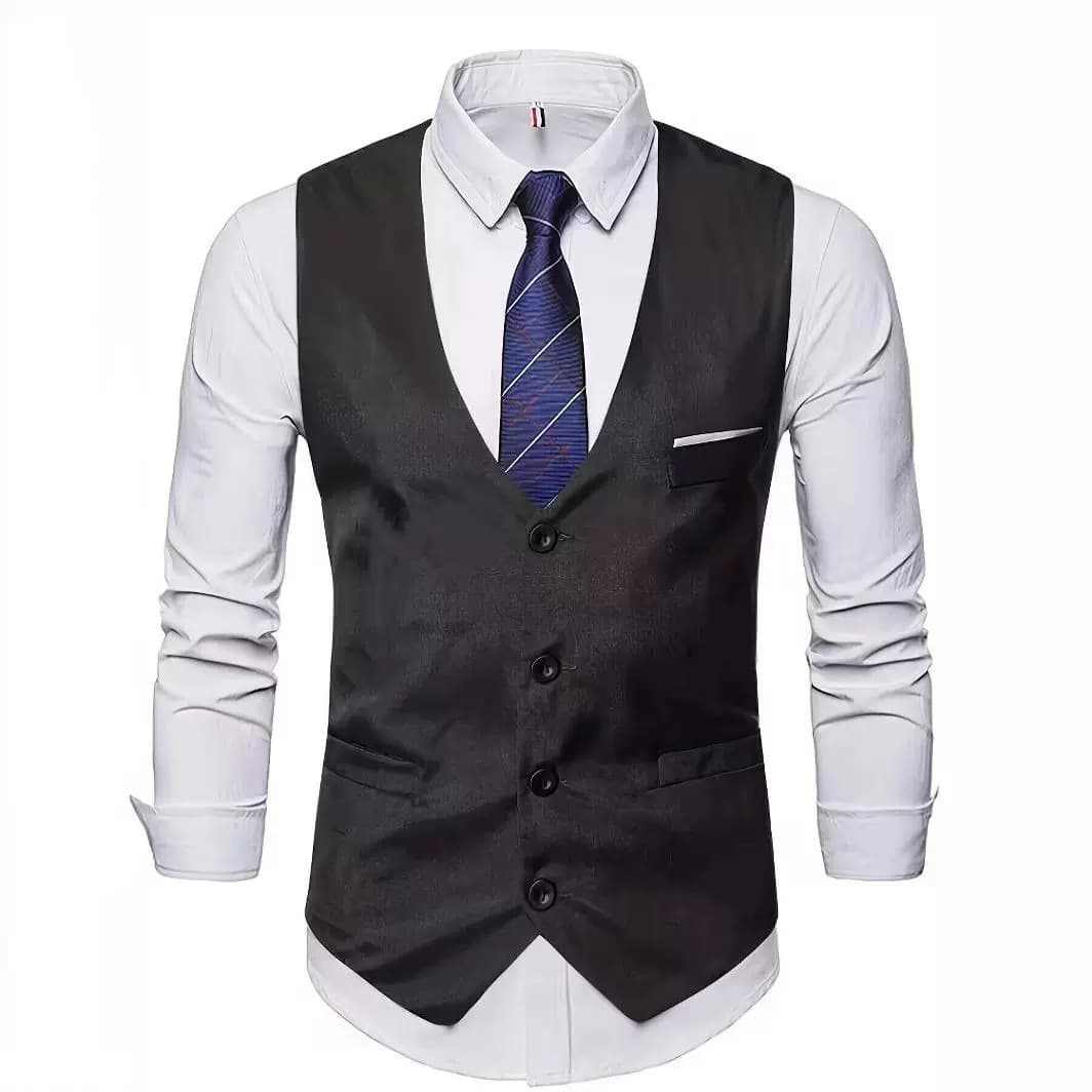 Men's Clothing New Spring And Autumn Casual Men's Wear Solid Color Free Ironing Fashionable Urban Work Men's Suit Vest