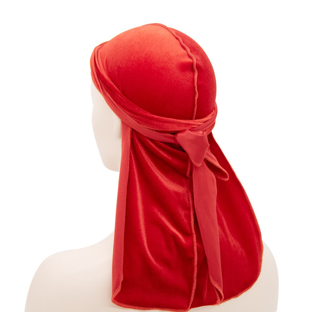 Chapeau de pirate unisexe en velours à longue queue, chapeau populaire à longue queue, durags en velours