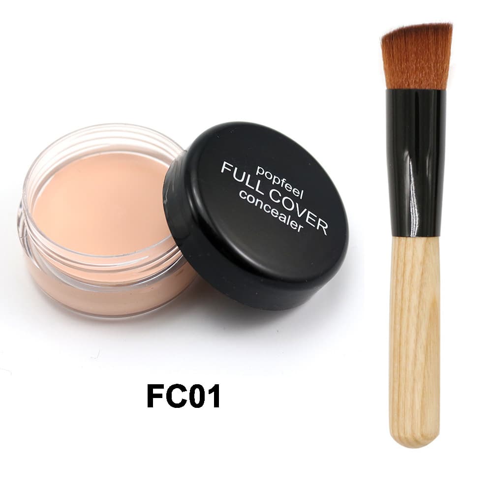 Concealer Lasting Makeup Whitening Concealer Moisturizing Oil Control Concealer 5 Colors With Classic Oblique Brush