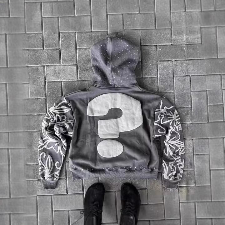 Digital 3D Printing Street Fashion Y2K Destruction Hoodie Loose Pullover Sweater