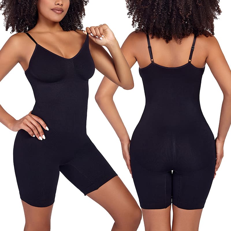 ​​"Seamless High-Waisted Shapewear Bodysuit – Tummy Control & Butt Lift With Adjustable Straps (Black/Taupe/Blush)"​​