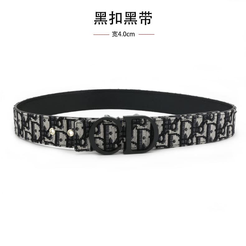 Ceinture homme en tissu uni tendance, 3,8 cm, motif litchi, boucle CD.