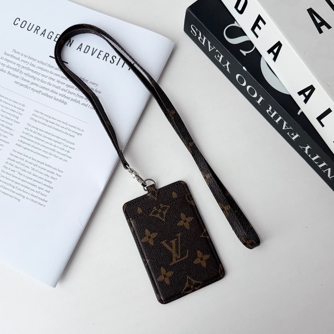 Porte-badge LV pour homme et femme, avec cordon