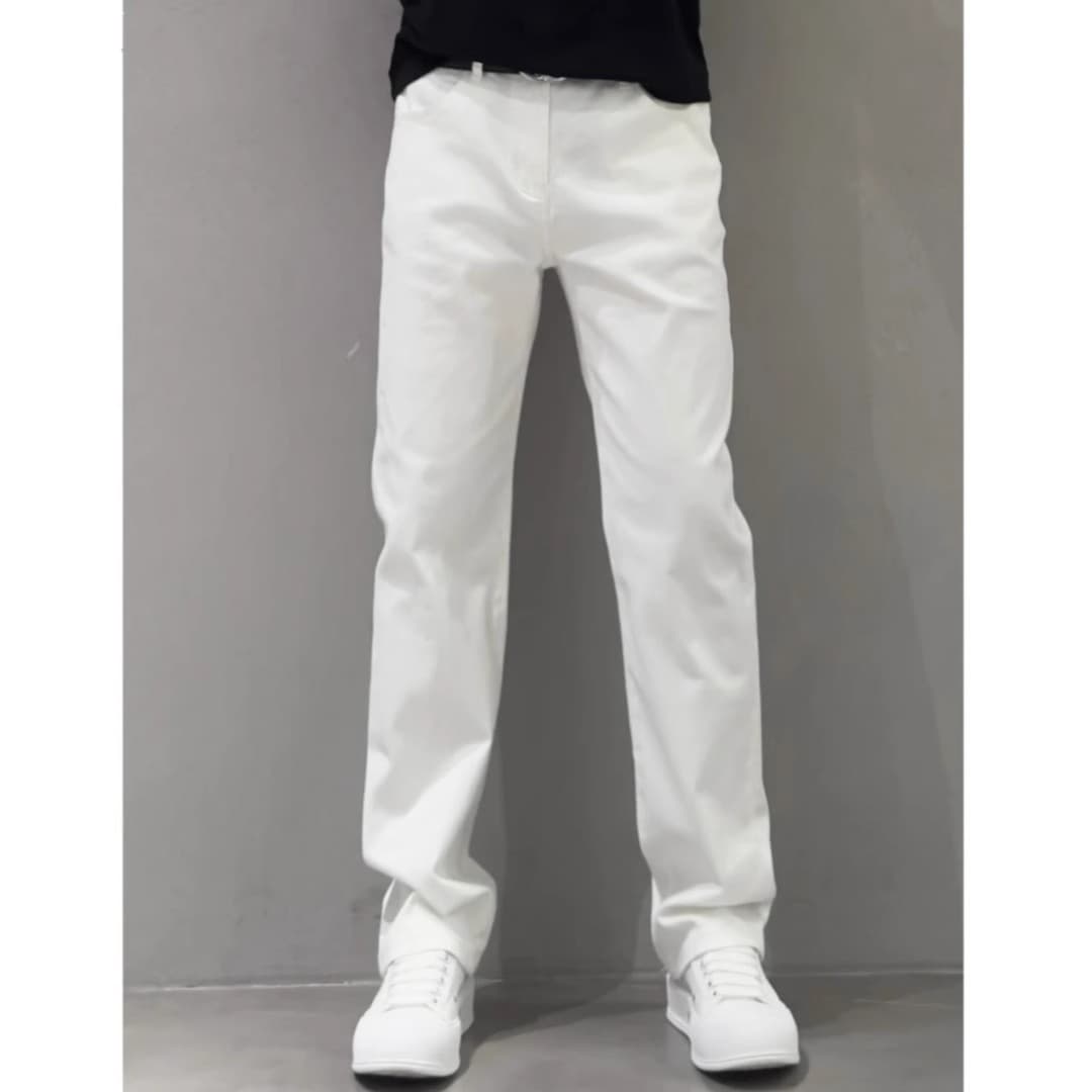 Jean d'été blanc respirant – Coupe droite légère (S-3XL, 68 % coton)