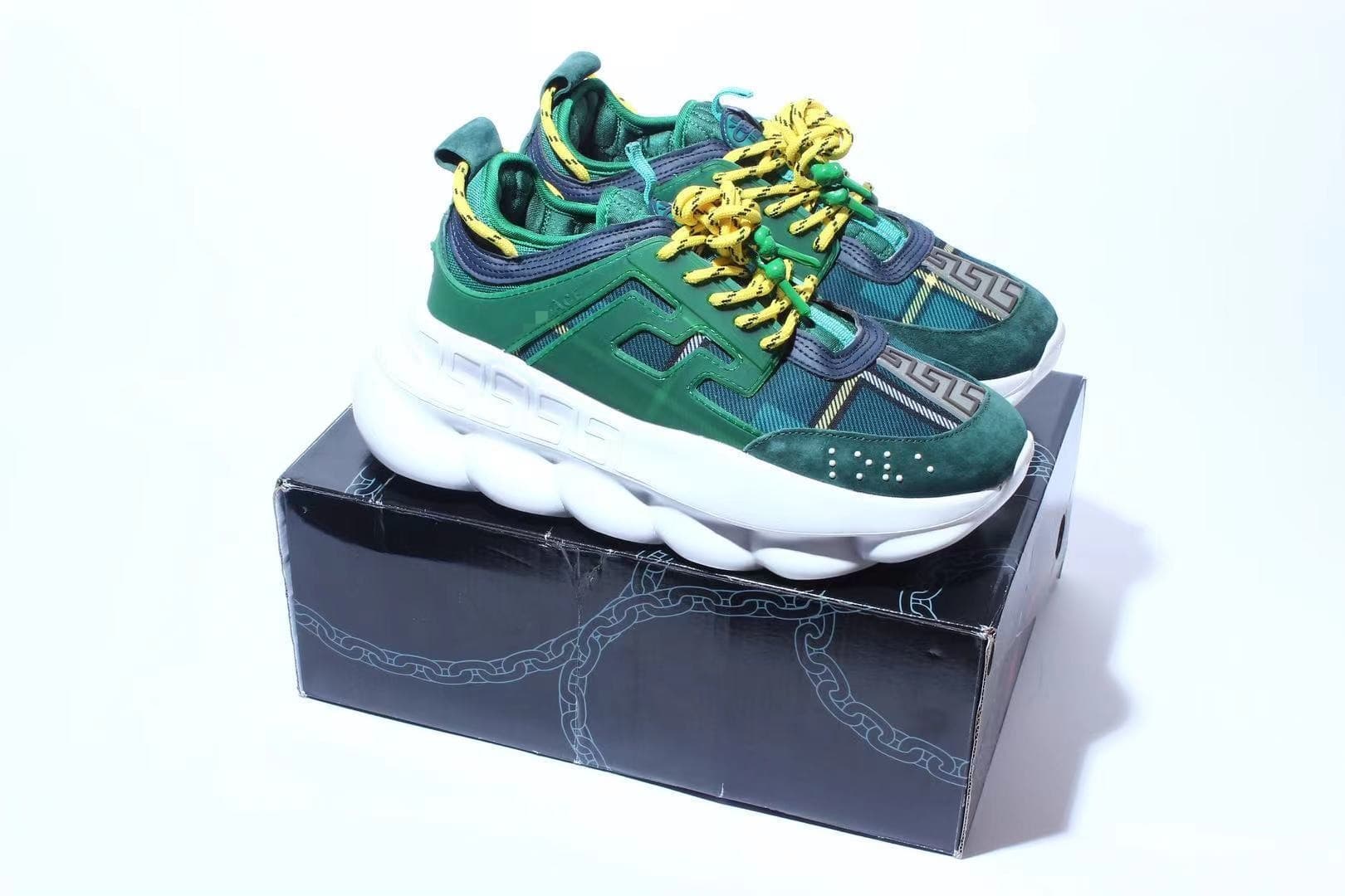 Chaussures de sport décontractées tendance Chain Reaction à tige basse, style rétro, polyvalentes, pour couples, semelle épaisse rehaussante et
