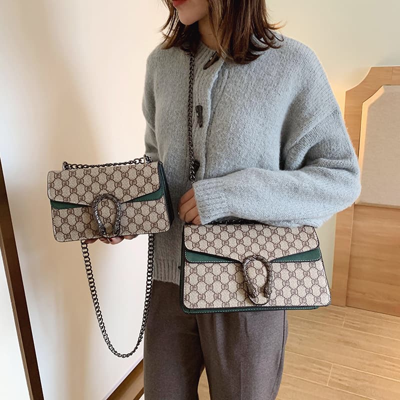 Sacs transfrontaliers 2023, nouvelle tendance, sac Dionysus, imprimé rétro, mini sac à bandoulière diagonale avec chaîne pour femme