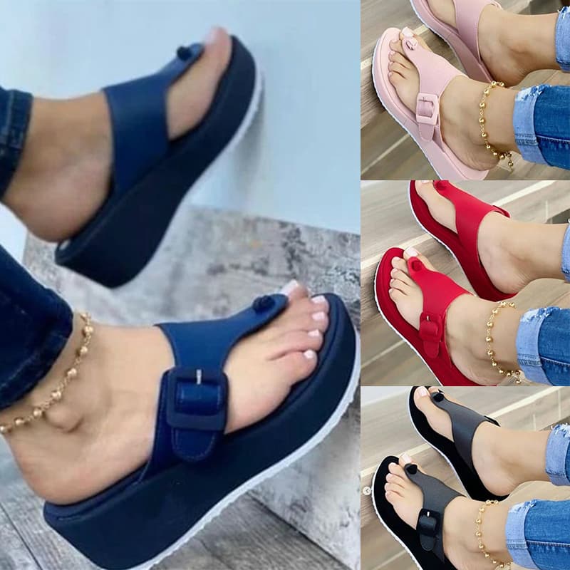 New Women Sandals Summer Casual Fashion Flip Flops Ladies Platform Wedges Sandals Party Peep Toe Shoes Outdoor Slippers