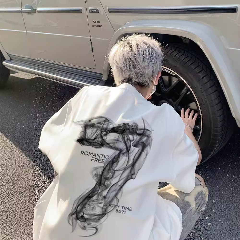 Men's Clothing Brand Thin Printed Short Sleeved T Shirt Men's Summer Trendy Half Sleeved Top Loose Large Size Men's Clothing T Shirt