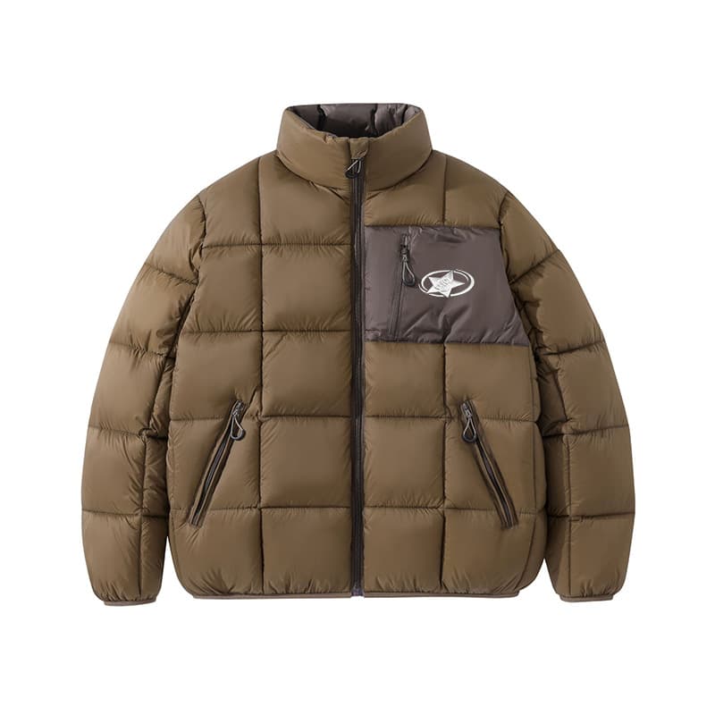Men's Clothing Trendy Down Filled Cotton Jacket, Puffer Jacket, Star Patterned Devil Cropped Cotton Coat