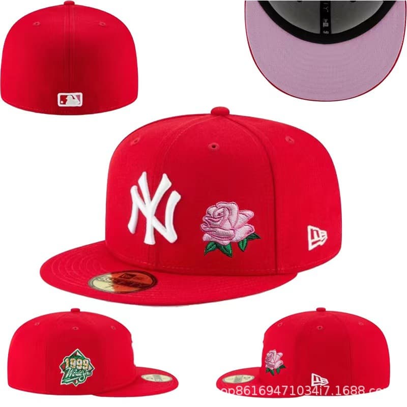 Casquette de baseball 2024 New NY, grande taille, entièrement fermée, avec pare-soleil et broderie non réglable.