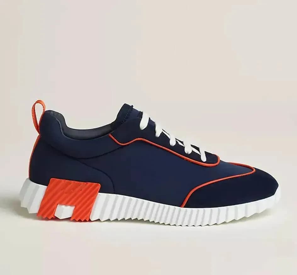 Baskets montantes de marque H pour homme, style décontracté, en cuir et mesh, à lacets, style running.