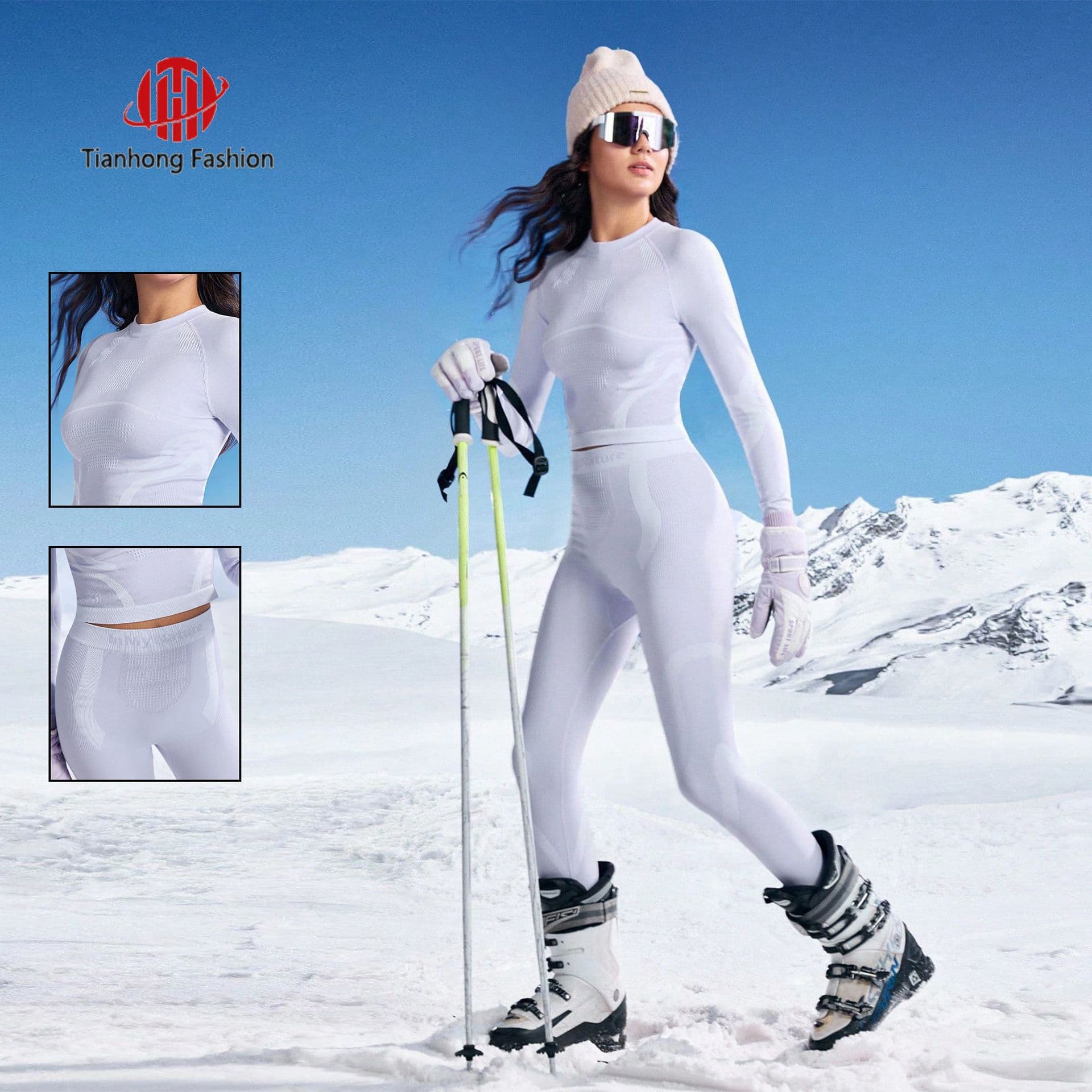 Women's Winter Thermal Base Layer Set - Seamless Yoga Outfit For Skiing & Outdoor Sports (Lavender Purple, S/M/L)