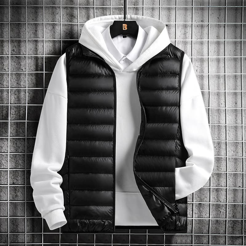 New autumn and winter light down jacket men's vest short fashion versatile winter clothing men's lightweight stand-up collar vest wholesale