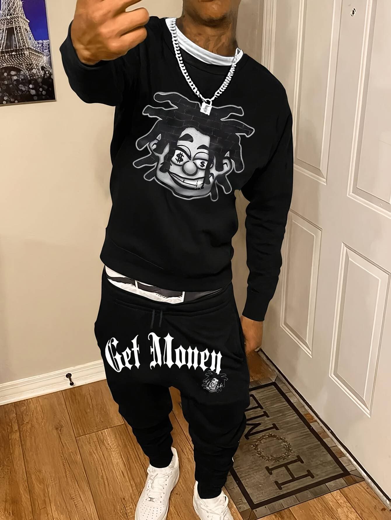 New American Retro Washed Long Sleeved Hooded Shirt Loose Casual Trousers Fashionable Japanese Sweater Suit
