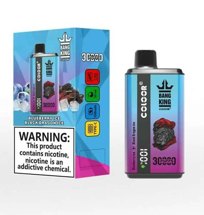 Bang King 30 000 bouffées, une cigarette électronique jetable, deux saveurs, 12 saveurs fruitées, capacité de 36 ml, batterie de 550 mAh