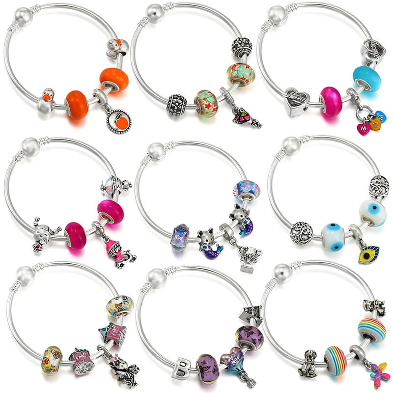 New DIY Oil Drop Big Hole Bead Girl Bracelet Happy Riding Little Girl Pendant Bracelet