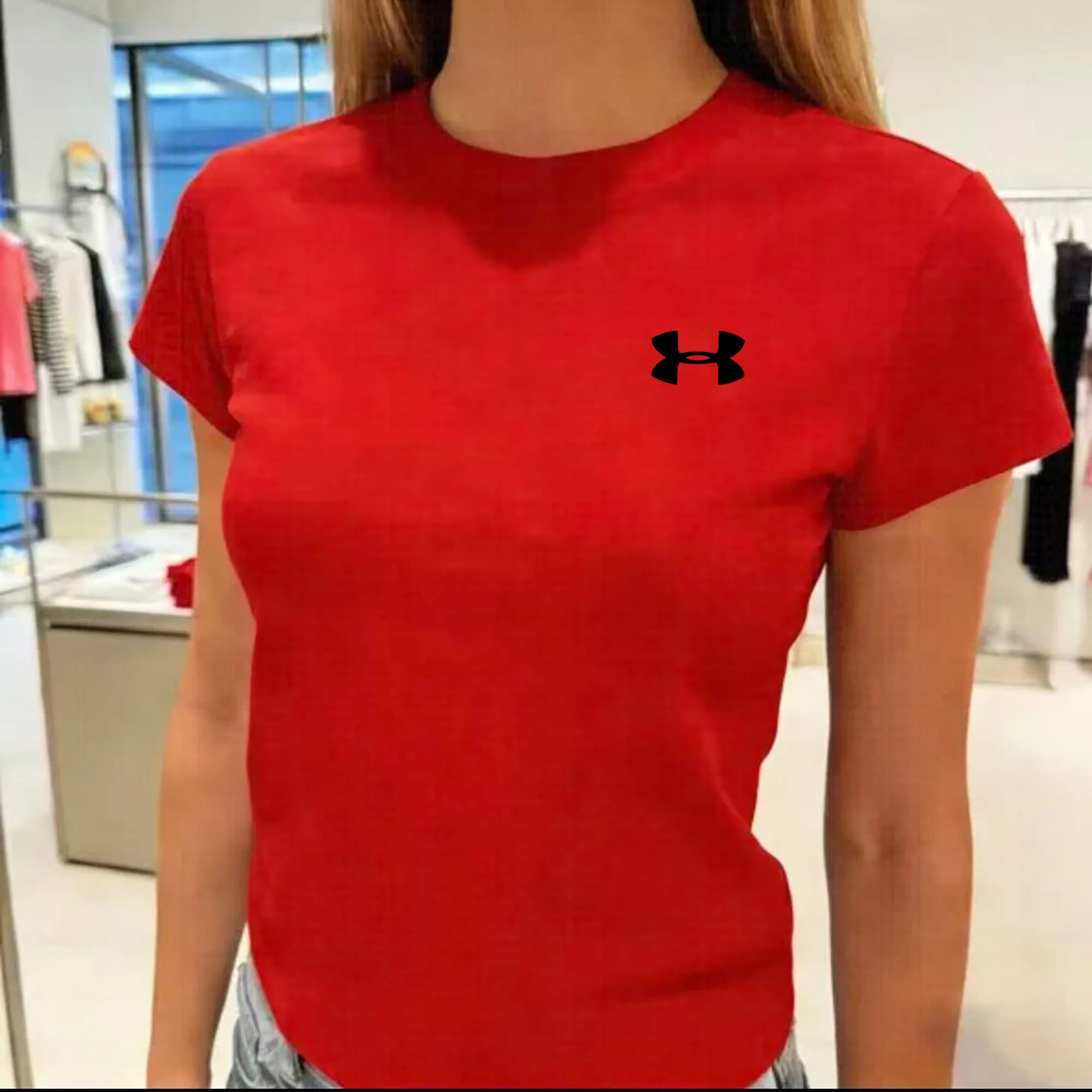 T-shirt imprimé à manches courtes pour femme, collection été 2026, motif classique, basique et décontracté, référence 078