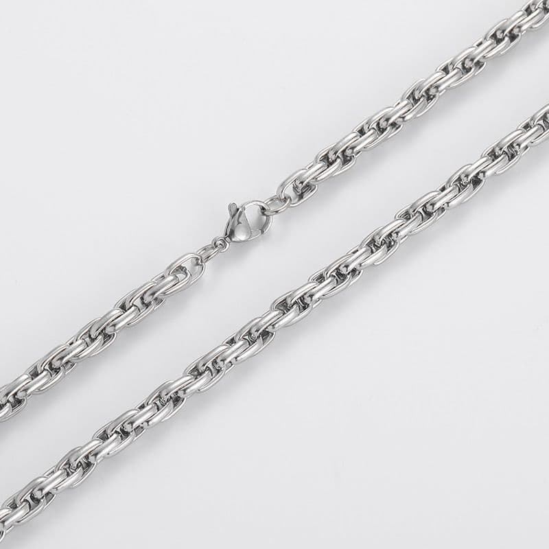 Men's Overbearing Titanium Steel Thick Necklace Fashion Fried Dough Twists Collarbone With Chain Personalized Men's