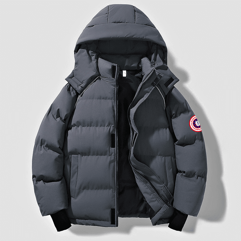 Doudoune d'hiver pour homme, chaude et coupe-vent, avec écusson amovible carte des États-Unis sur la manche, style streetwear, noire, longue et ép