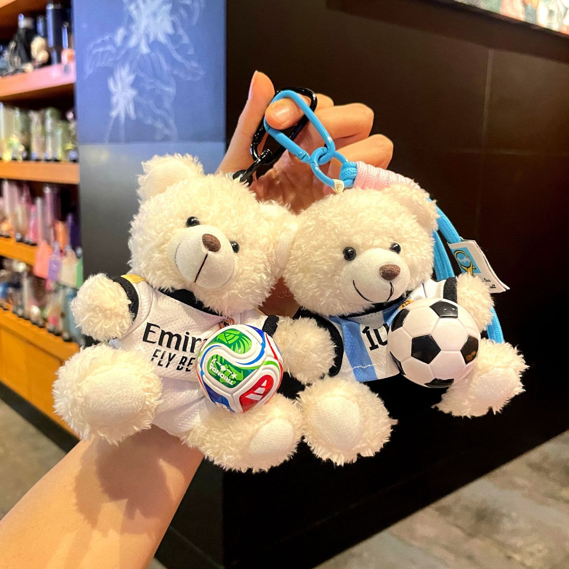World Cup Football Pendant Celebrity Bear Cross-Border Fans Cartoon Bear World Cup Souvenir Plush Keychains
