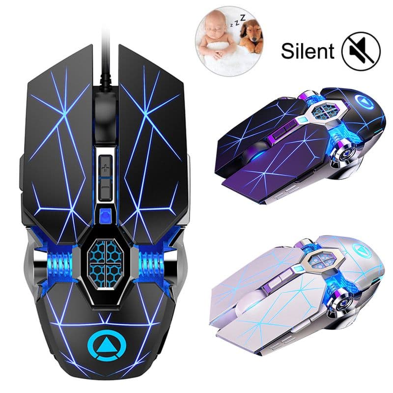 Farfi A7 2.4G Wireless Portable Rechargeable Mute Backlit Gaming Mouse for Laptops