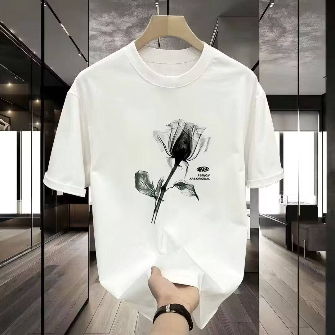 2024Men's high-quality round-neck pullover short-sleeved t-shirt