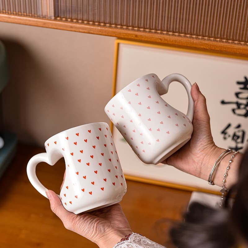 Love Mug Creative Office Ceramic Water Cup Beautiful Coffee Cup Breakfast Cup Couple Cup Design Sense
