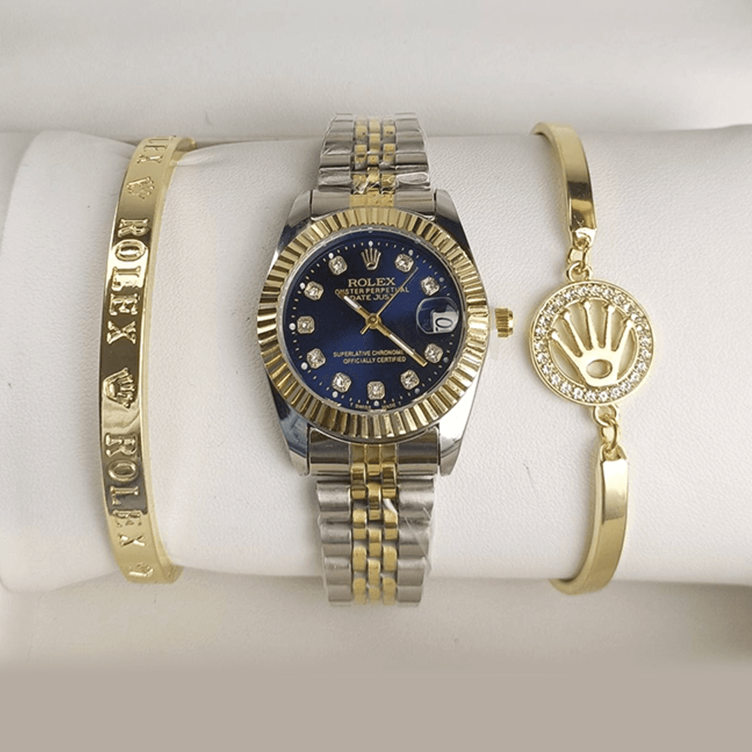 Swiss Classic Light Marque de luxe Tendance Designer Cadran Élégant Bracelet en acier Mouvement à quartz Coffret de montre (comprend 3 pièces)