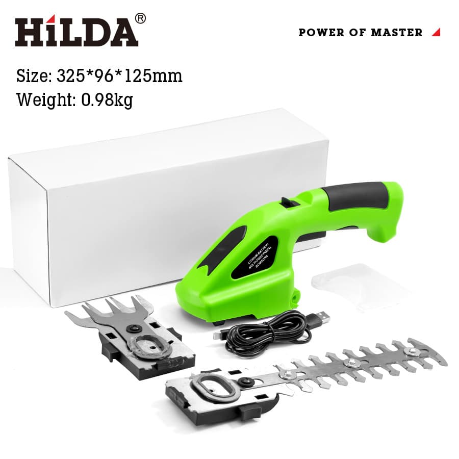HILDA Cordless Lithium-Ion Hedge Trimmer With 7.2V Battery, Lightweight & Ergonomic Design For Precise Garden Shaping