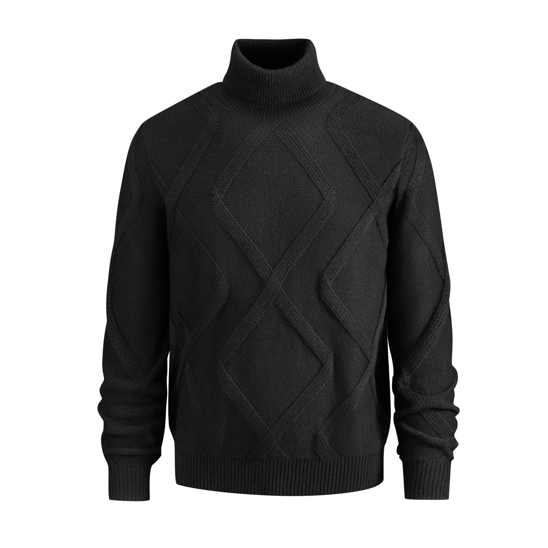 ​​Men's Slim Fit Turtleneck Sweater – Warm Knit Pullover For Autumn & Winter​​