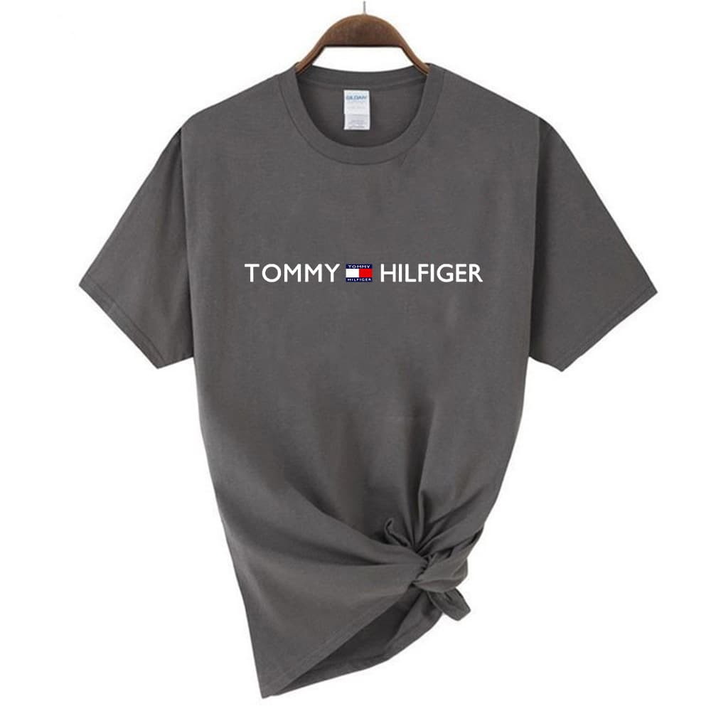 T-shirt d'été ample et décontracté à manches courtes et col rond pour homme, entièrement en coton, style sport fin