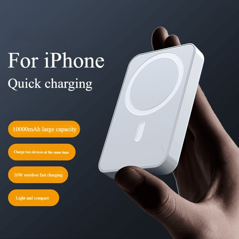 Magnetic Wireless Power Bank - 10000mAh Ultra-Slim & Portable With Custom Logo Printing