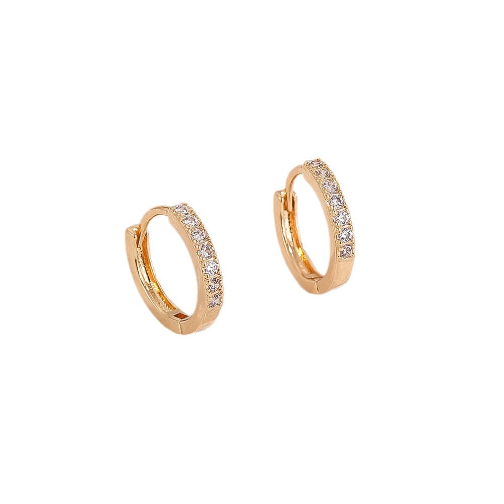 Women's Jewelry Light Luxury Circle Earrings Ear Buckles Simple Personality Zircon C Shaped Earrings High End Earrings