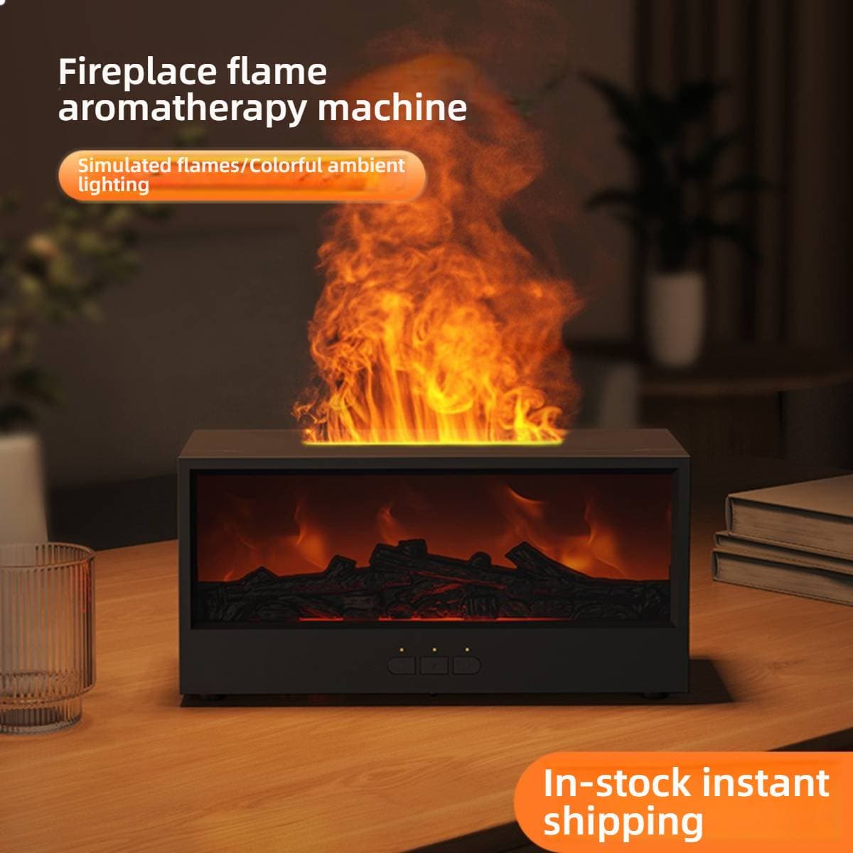 Electric Flame Essential Oil Diffuser – Realistic 3D Fire Effect With 7-Color LED, Remote Control, Timer & Humidifier For Home/Office