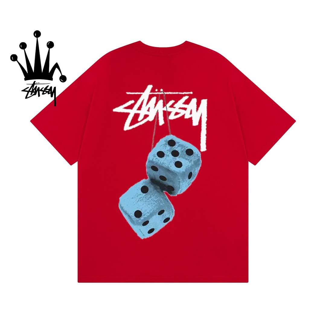 Stussy Dice Pattern Printed Cotton Short Sleeved T-shirt