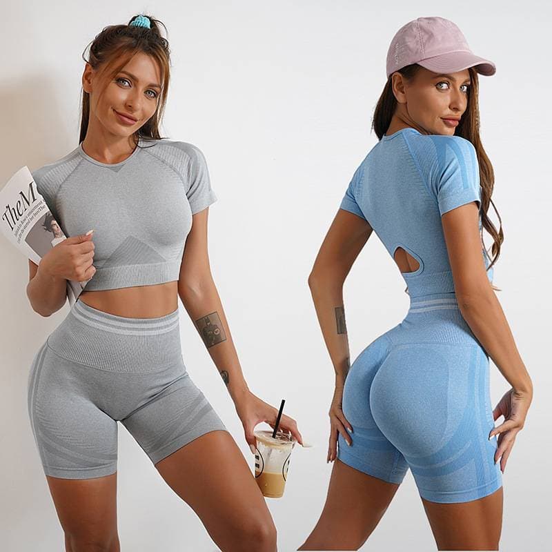 Women's Sexy Tight Seamless Shorts Sports Fitness Suit Yoga Suit