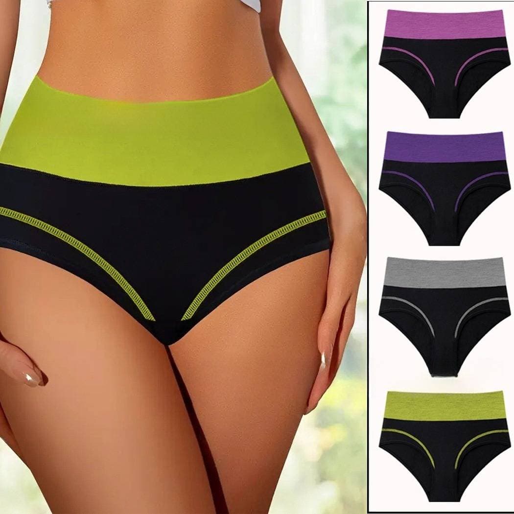 Underwear & Sleepwears Contrast Color High Waist Sexy Underwear Body Shaping Abdomen Briefs Fashion Sports Yoga