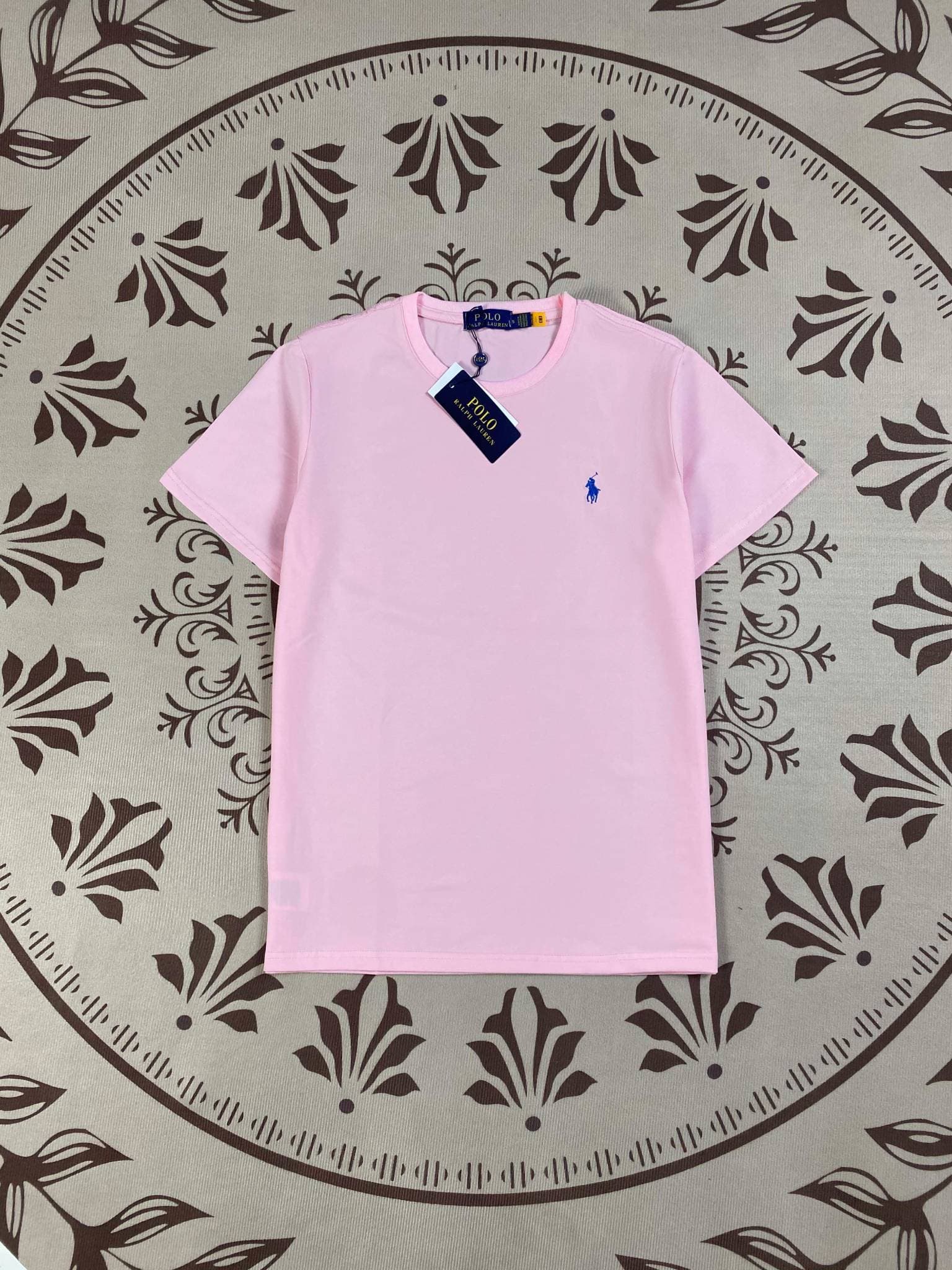 T-shirt à col rond brodé New-Style Paul Pony, 100 % coton uni, manches courtes, unisexe.