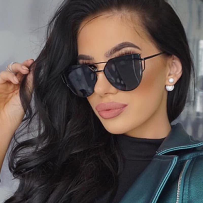Sexy Retro Cat Eye Sunglasses Women Brand Designer Metal Sun Glasses Female Black Vintage Fashion Ladies Oculos De Sol