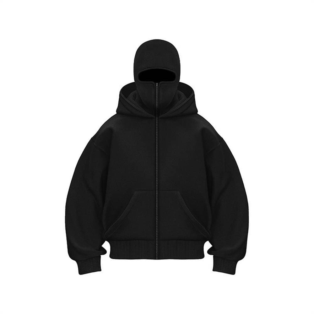 2025 European-USA Style Fashion Hoodies Outerwear Men's Long Sleeve Casual Loose Double Hat Zipper Hooded Sweatshirts