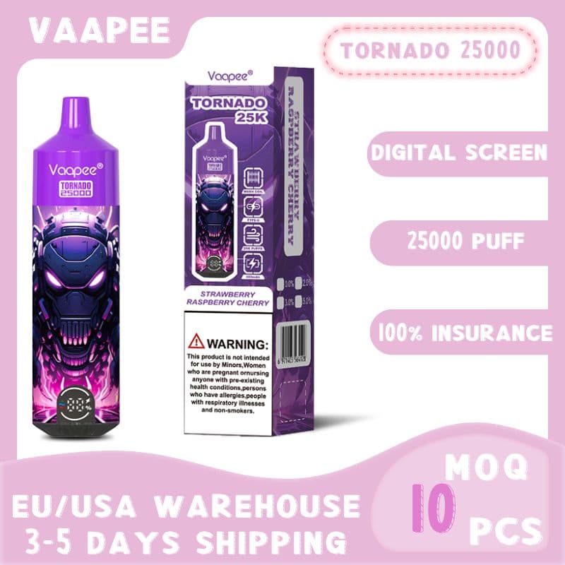 Vente en gros 2025 Pod vide entrepôt EU Pod Vape jetable Vaapee Tornado 15K/20K/30K Puff Bar Vape avec e-vape rechargeable