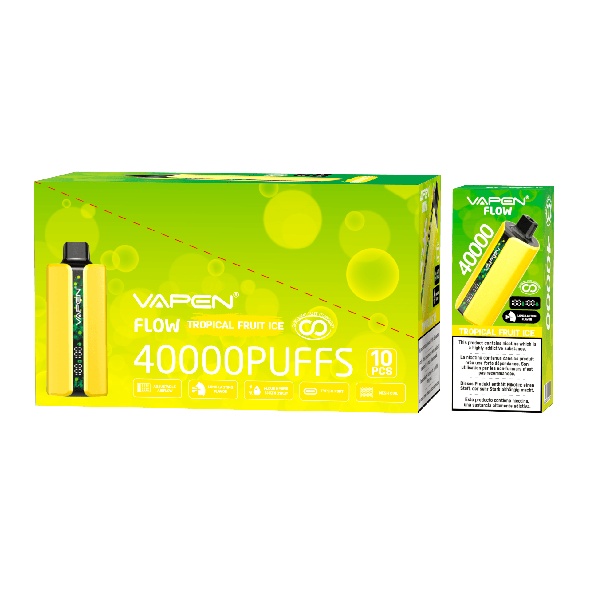 10pcs Vapen Flow 40000 Puffs Stylo Vape Jetable E-cig Mesh PRO Saveurs 40K 30K 50K Vapes Bar Elf Cigarette Électronique TECHNOLOGIE DE GOÛT CONSTAN