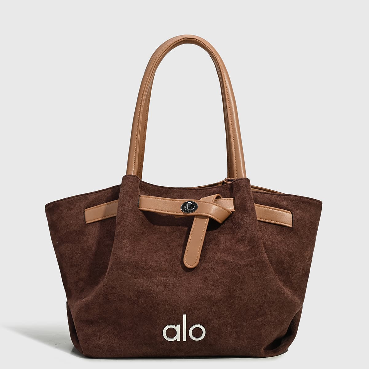 Sac cabas en daim alo, sac à main bandoulière vintage grande capacité pour femme, idéal pour les trajets quotidiens, 5 couleurs