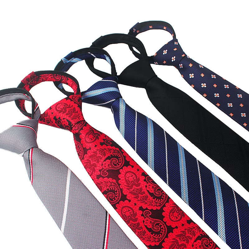 Unisex 6cm men's tie 8CM lazy no-knot zipper tie easy to pull business formal wear