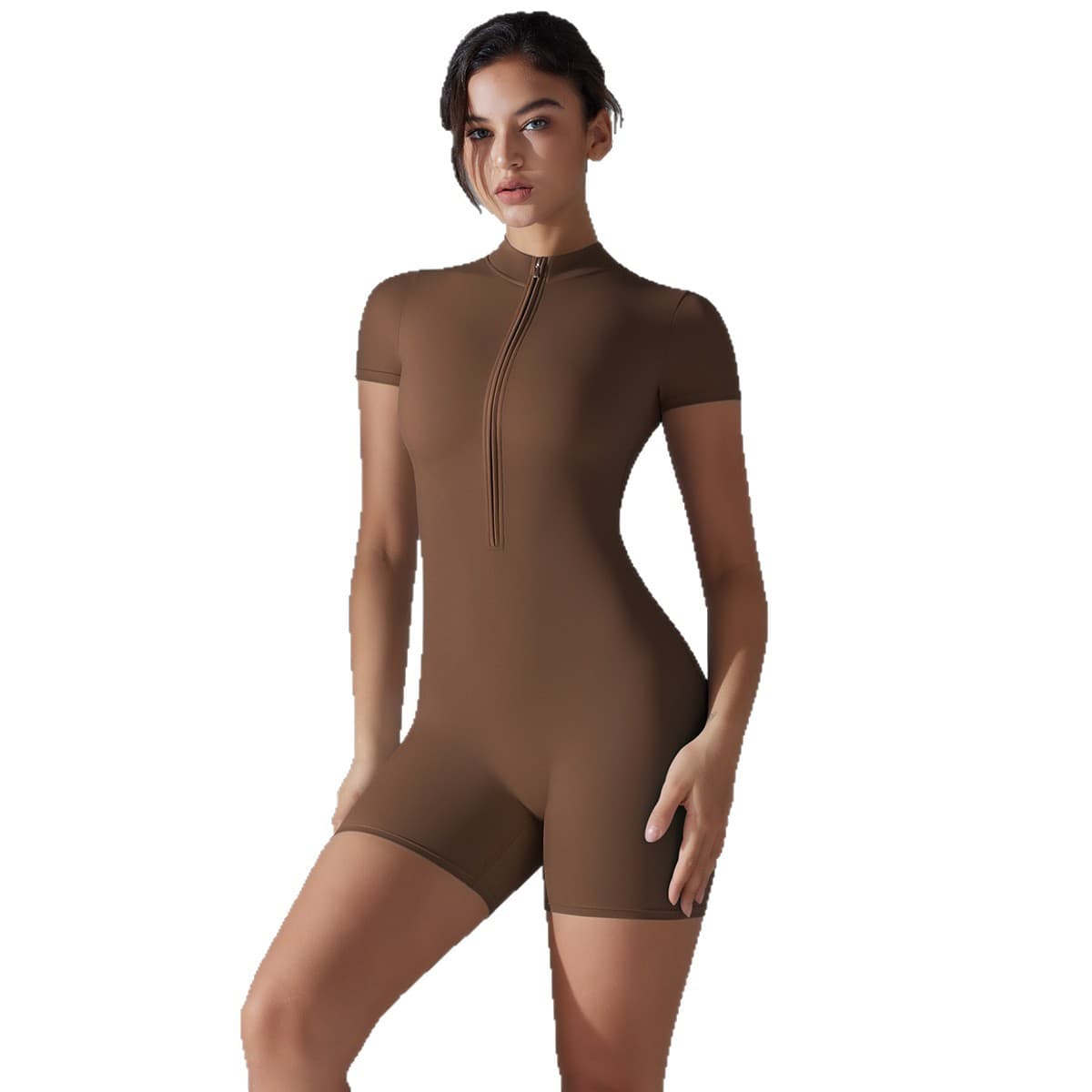 Buttery Soft Ribbed Bodysuit, Women's Tummy Control Workout Outfit Long Sleeve
