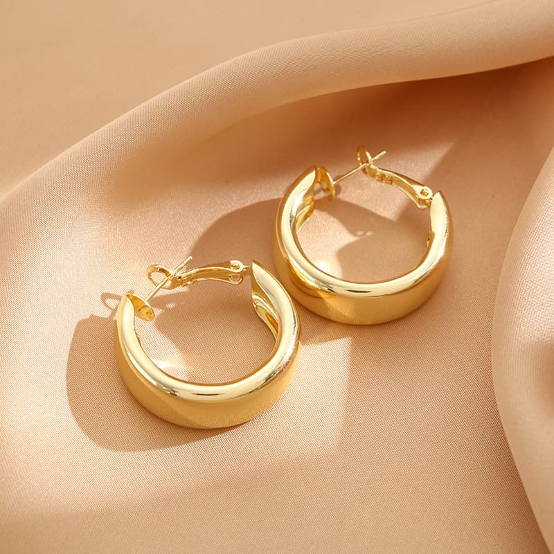 Women's earrings temperament hoop earrings 2023 new trendy high-end light luxury earrings for women retro Hong Kong style